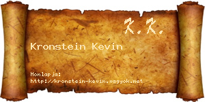 Kronstein Kevin névjegykártya